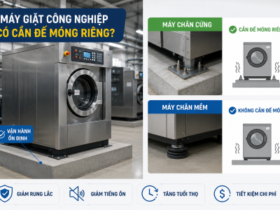 Máy Giặt Công Nghiệp Có Cần Đế Móng Riêng Không?