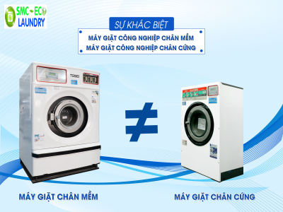 Phân biệt máy giặt công nghiệp chân mềm và chân cứng